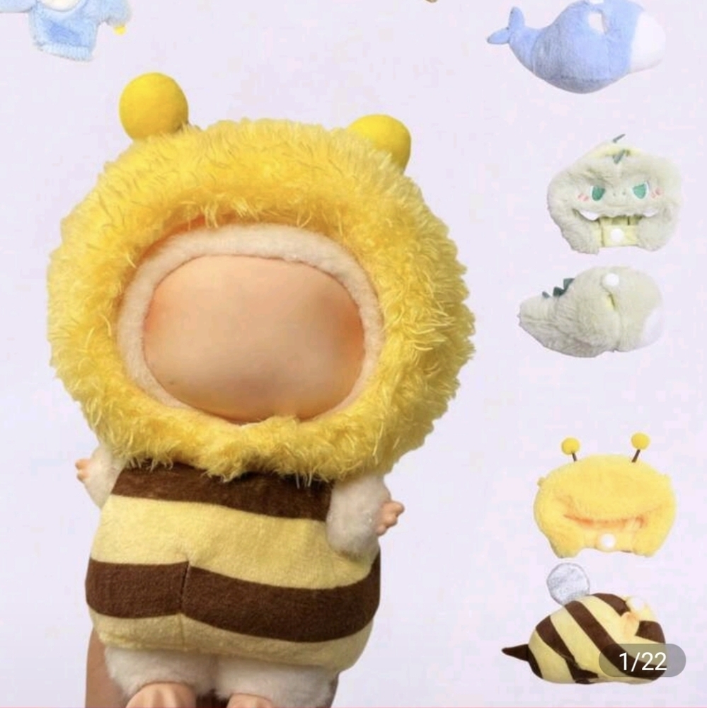 Adorable Bee Plush Outfit For 17cm Labubu